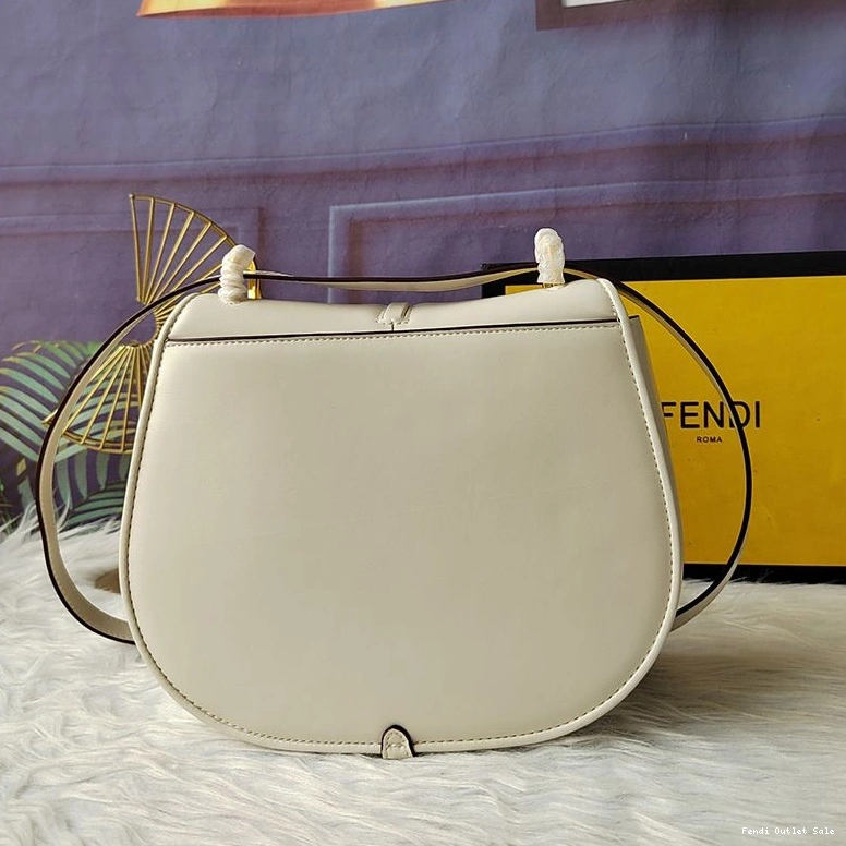 Affordable Leather Calf In C'mon White Medium Fendi Bag 0715